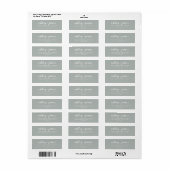 Étiquette Chic Script Storm Grey Mariage Adresse de retour (Feuille entière)