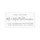 Étiquette Chic Simple Future M. Mme Mariage Retour Adresse (Devant)