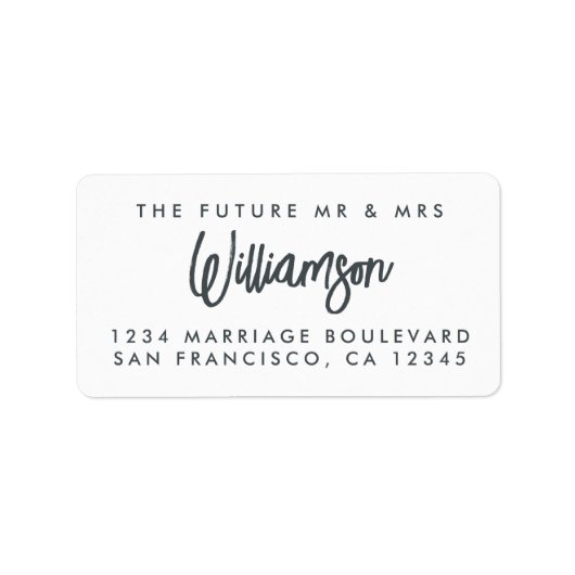 Étiquette Chic Simple Future M. Mme Mariage Retour Adresse (Devant)