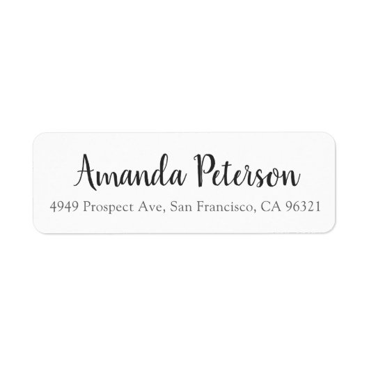 Étiquette Chic Simple Modern Script Adresse de retour (Devant)