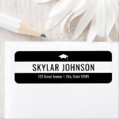 Étiquette Chic Stripes ÉDITABLE COULEUR Adresse de graduatio (En situation)