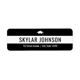 Étiquette Chic Stripes ÉDITABLE COULEUR Adresse de graduatio