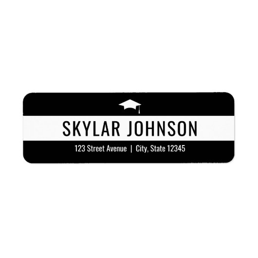 Étiquette Chic Stripes ÉDITABLE COULEUR Adresse de graduatio (Devant)