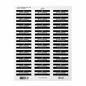 Étiquette Chic Stripes ÉDITABLE COULEUR Adresse de graduatio (Feuille entière)