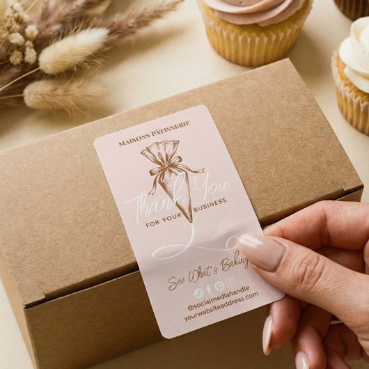 Étiquette Chic Thank You Pastry Piping Bag Bakery Order Box