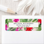 Étiquette Chic Tropical Print Aquarelle Designer rose (En situation)