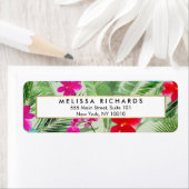 Étiquette Chic Tropical Print Aquarelle Designer Vert (En situation)