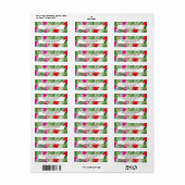 Étiquette Chic Tropical Print Aquarelle Designer Vert (Feuille entière)
