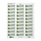 Étiquette Chic watercolor greenery eucalyptus couple script (Feuille entière)