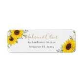 Étiquette Chic Yellow Sunflower Floral Adresse de retour (Devant)