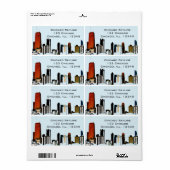 Étiquette Chicago Skyline (Feuille entière)