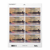 Étiquette Chicago Skyline (Feuille entière)