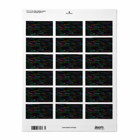 Étiquette Chicago Text Design I (Feuille entière)