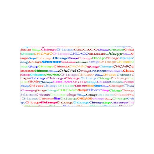 Étiquette Chicago Text Design II (Devant)