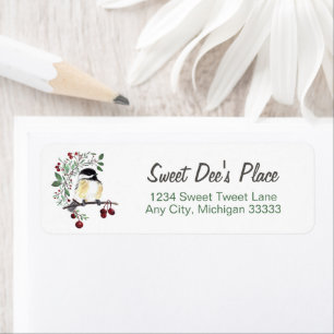 Étiquette Chickadee Art Return Address