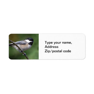 Étiquette Chickadee sur une branche