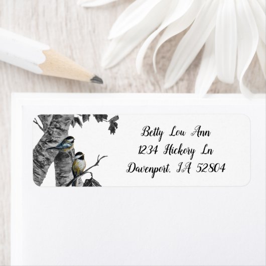 Étiquette "Chickadees" [design 2] (En situation)