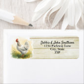 Étiquette Chicken Farm Free Range Hobby Farm Return Address (En situation)
