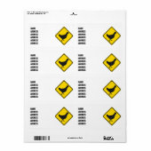 Étiquette Chicken Xing ! (Feuille entière)