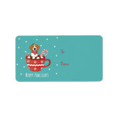 Étiquette Chien beagle Joyeux Pawlidays (Devant)