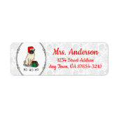 Étiquette Chien Carlin de Noël de Noël de Père Noël (faon cl (Devant)