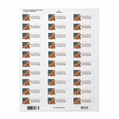 Étiquette Chien Cocker Spaniel Drapeau USA Grunge (Feuille entière)