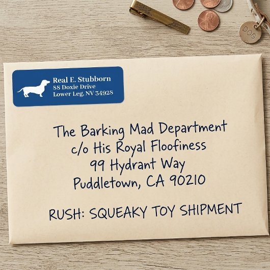 Étiquette Chien Dachshund Wiener | Royal BlueLabel