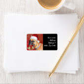 Étiquette Chien de boîte de Noël (En situation)