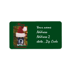 Étiquette Chien de boxeur de Noël
