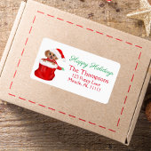 Étiquette Chien De Chien À Chien À Père Noël Sac De Joyeux