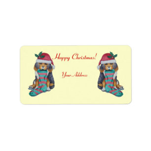 Étiquette chien de chiot de noël original personnalisable