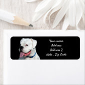 Étiquette Chien de la boîte blanche (En situation)