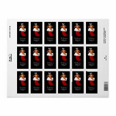 Étiquette Chien de Noël mignon dans Stocker vertical (Feuille entière)
