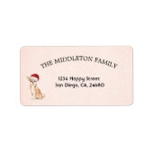 Étiquette Chien de Santa Hat Chihuahua Joyeux Noël (Devant)