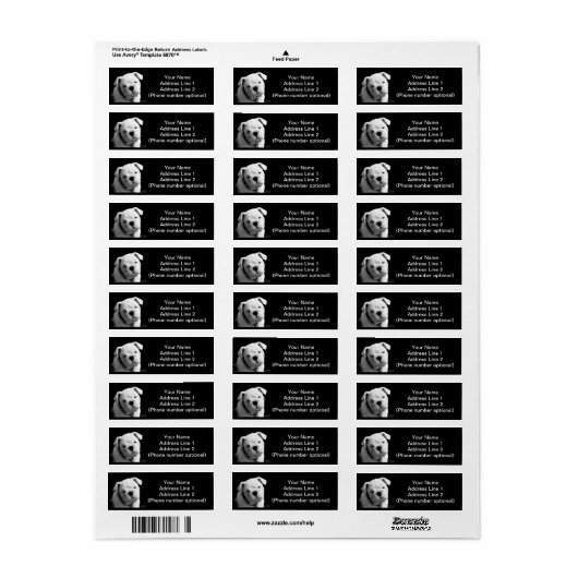 Étiquette Chien de taureau (Feuille entière)