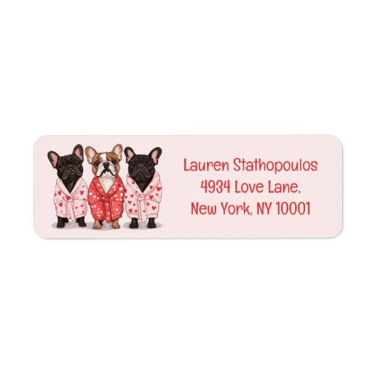Étiquette Chien de taureau français Valentines (Devant)