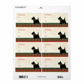 Étiquette Chien écossais traditionnel Plaid Christmas Custom (Feuille entière)