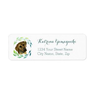 Étiquette Chien élégant de Rhodesian Ridgeback avec une