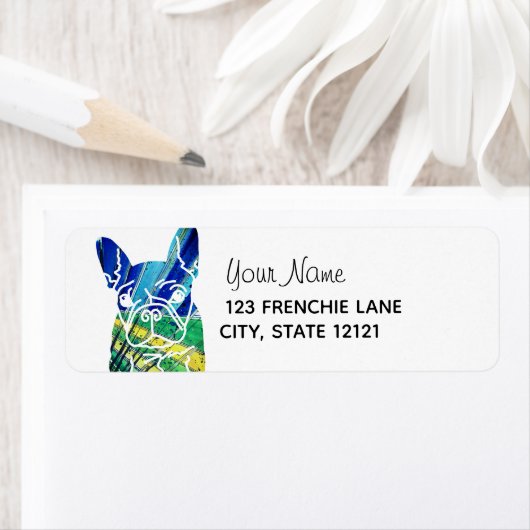 Étiquette Chien français bleu (En situation)