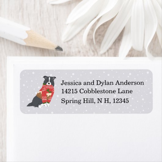 Étiquette Chien heureux de Howiladys de Noël dans le (En situation)