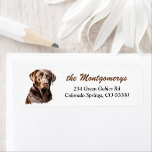 Étiquette Chien Labrador Retriever au chocolat Adresse de re