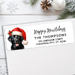 Étiquette Chien Labrador Retriever Christmas Adresse de reto<br><div class="desc">Black Labrador Retriever Christmas Retourner l'adresse Étiquettes Répandez les vacances avec notre délicieux Black Labrador Retriever Christmas Retourner l'adresse Étiquettes! Parfaits pour les amoureux du Labrador, ces étiquettes ajoutent une touche de charme festif à votre correspondance de vacances. Caractéristiques Design charmant : Chaque étiquette présente un adorable Labrador Retriever noir...</div>