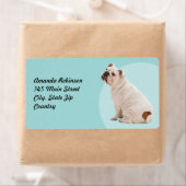 Étiquette Chien mignon blanc taureau (En situation)