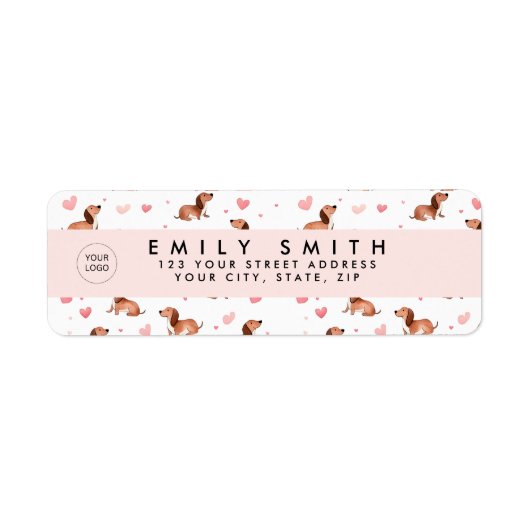 Étiquette Chien mignon Dachshund personnalisé (Devant)