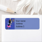 Étiquette Chien poilu de dents Boston Terrier Pink Tutu Crow (En situation)