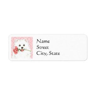 Étiquette Chien Rose américain Eskimo Valentine