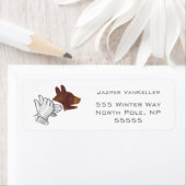 Étiquette Chien Silhouette main Brown (En situation)