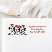 Étiquette Chiens dalmates de Noël (En situation)