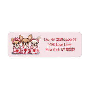 Étiquette Chiens de Chihuahua de la Saint-Valentin