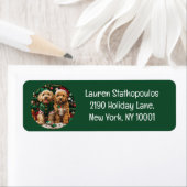 Étiquette Chiens de chiot de Noël joli Goldendoodle (En situation)